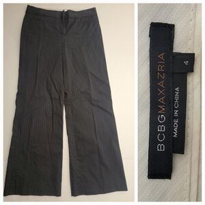 BCBG Max Azria Trousers Pants Womens 4 Straight Wide Leg Striped Office Sirene